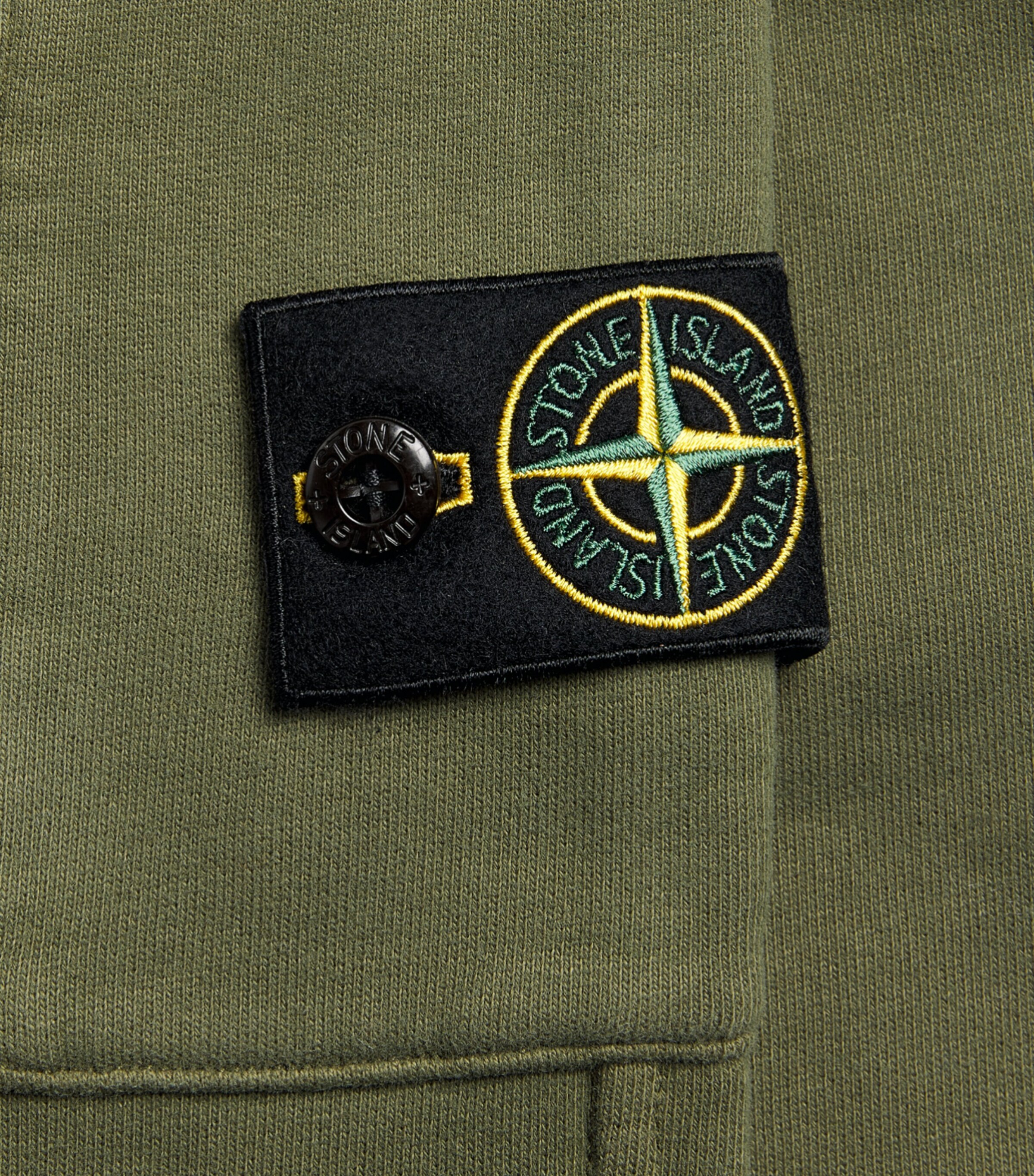 Stone Island Junior Cotton Compass Patch Sweatpants (2-14 Years) Military Green Image 2