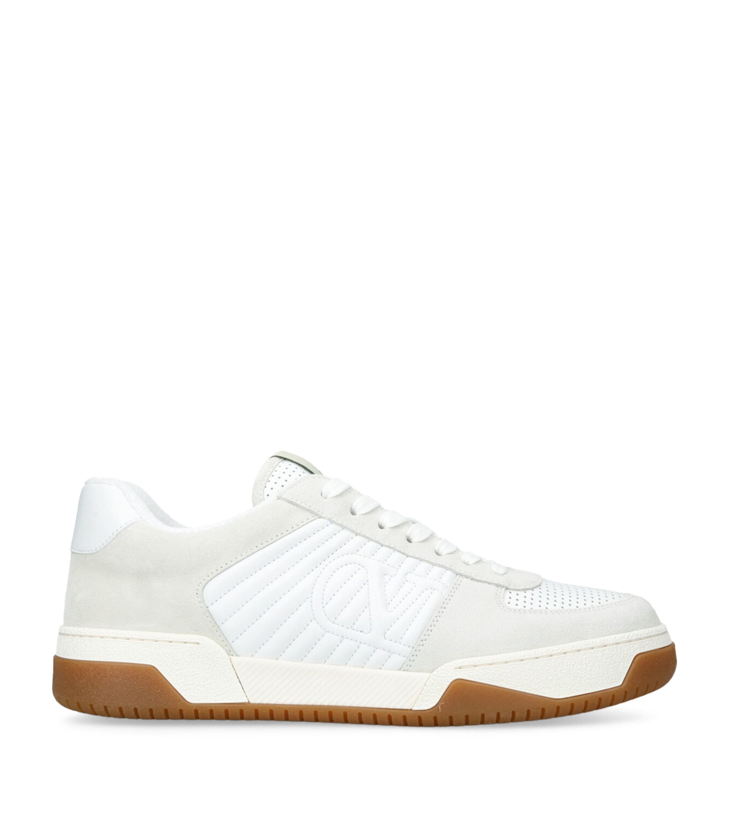 Leather-Suede Sparry Sneakers WHITE Image 1