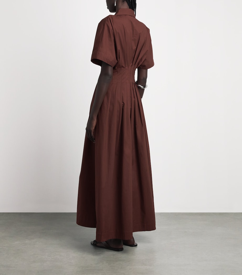 Palmer//Harding Womens Cotton Courage Maxi Shirt Dress Burgdandy Cttn Pplin Image 4
