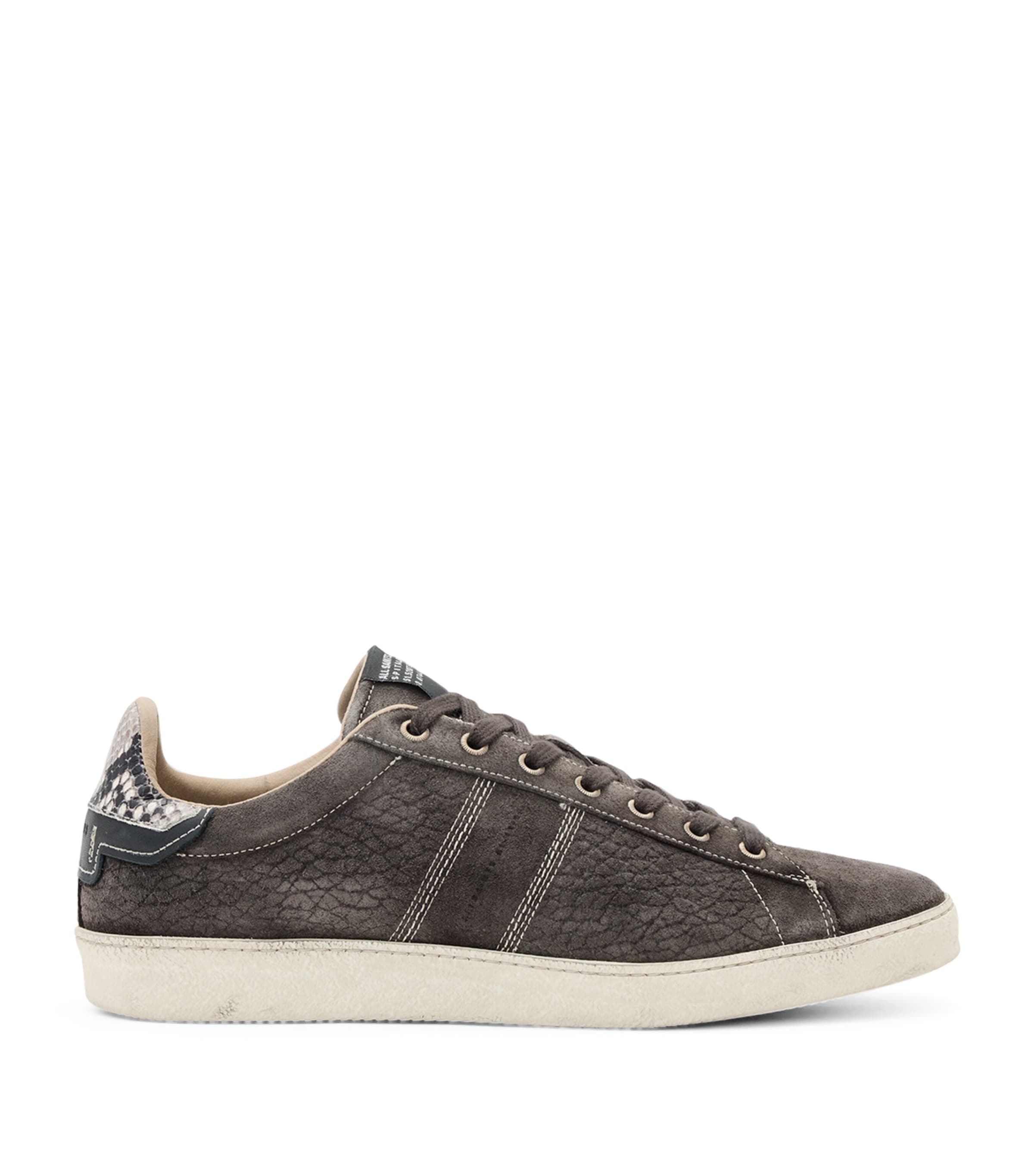 Allsaints Suede Leon Low-top Sneakers In Gray