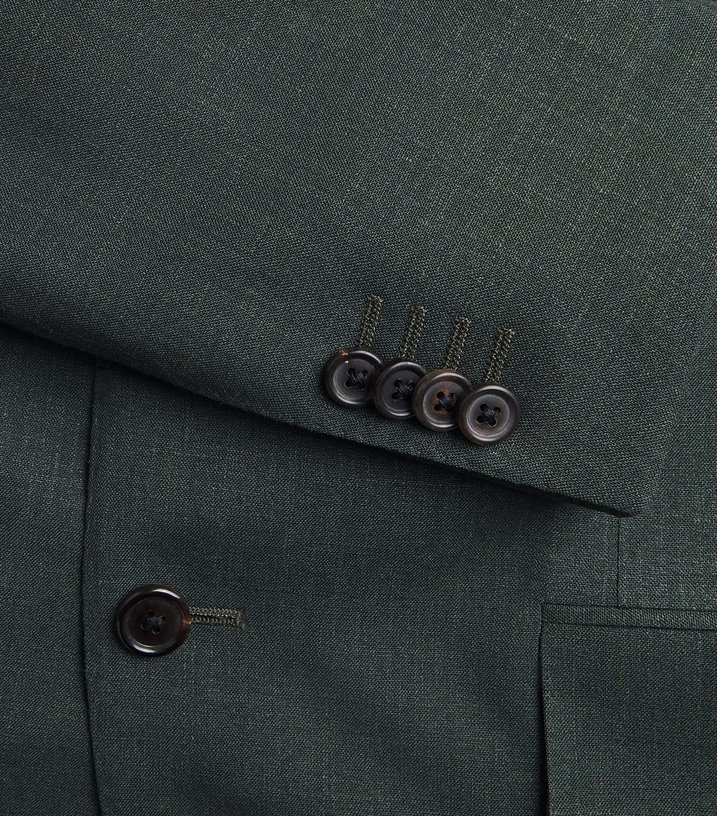 Corneliani Mens Virgin Wool-Silk-Linen Academy Soft 2-Piece Suit Green Coloured Image 6