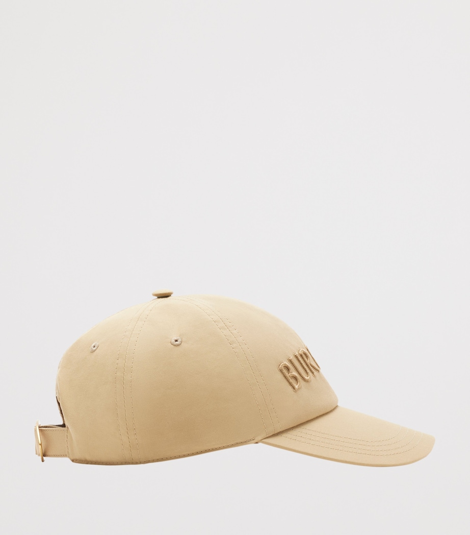 Burberry Cotton Gabardine Logo Cap Flax Image 2