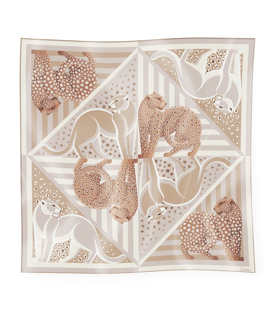 Silk Panthère Illusion Scarf BEIGE Image 1