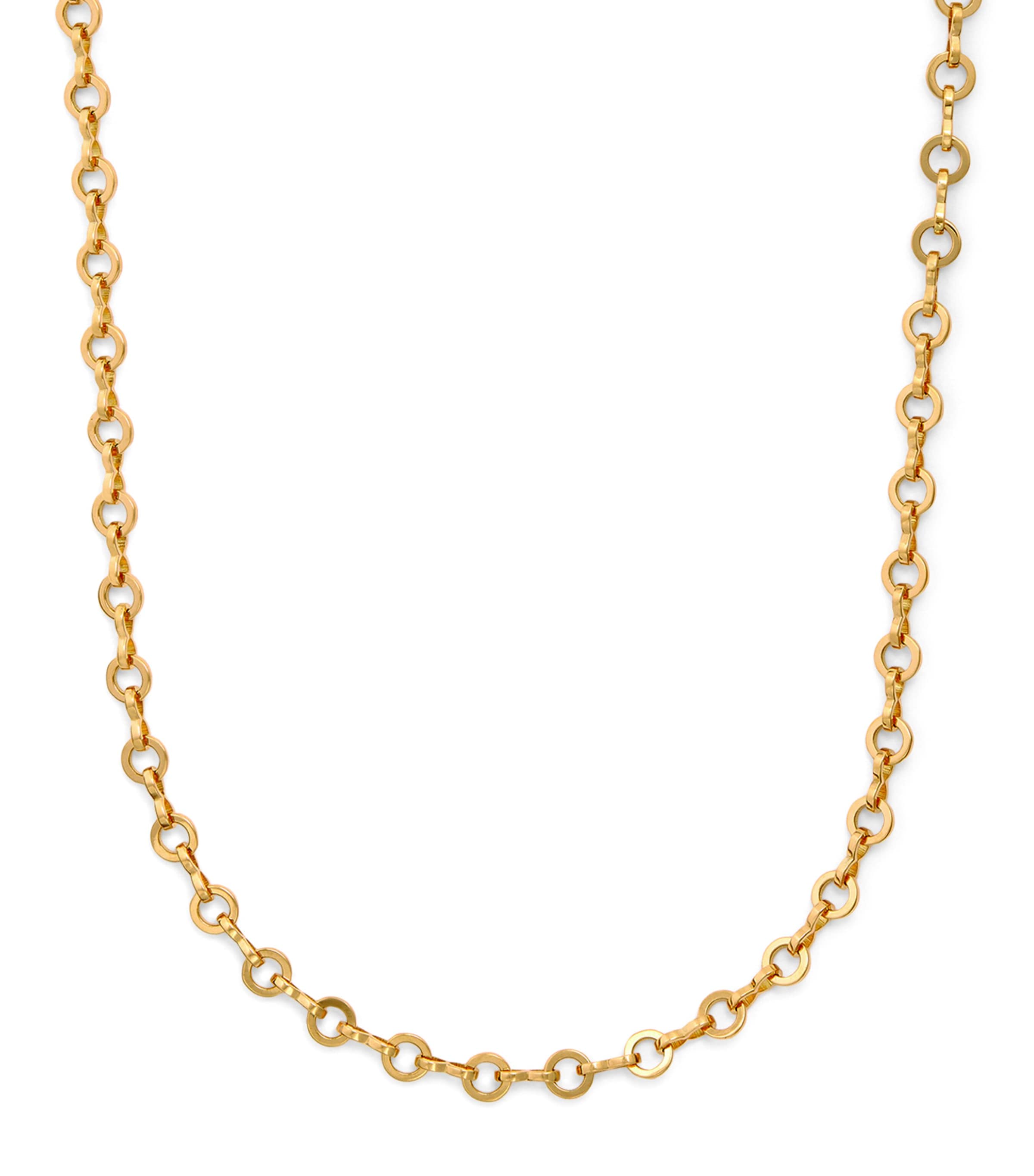 Azlee Medium Yellow Gold Circle-link Chain Necklace In Gold