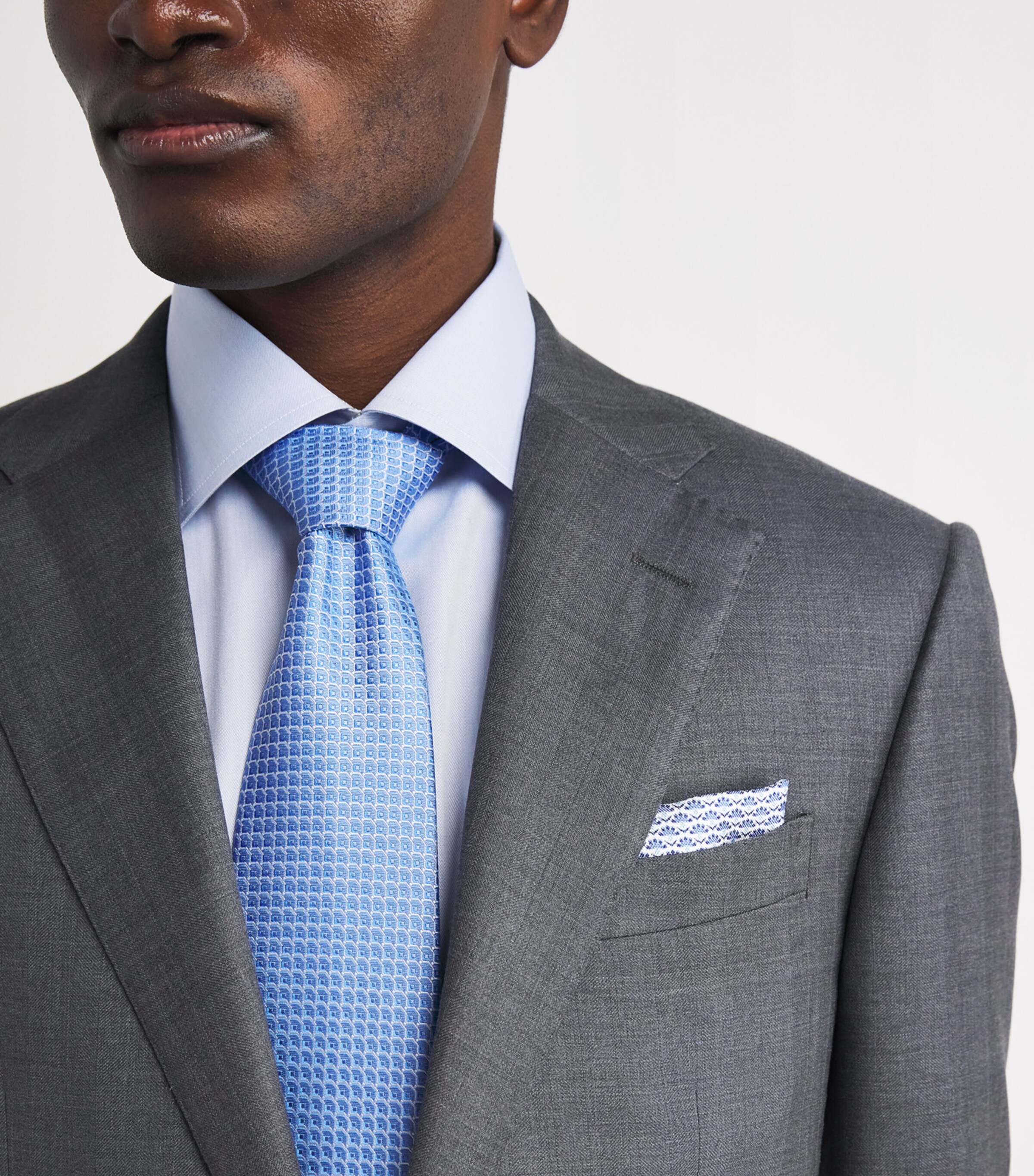 Silk Floral Pocket Square 24MID BLUE Image 2