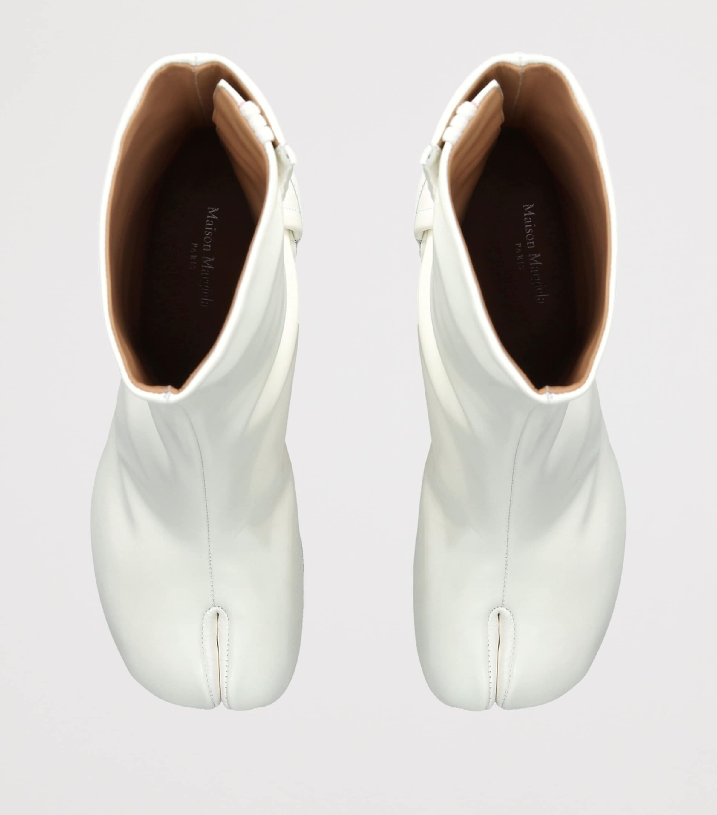 Maison Margiela Leather Tabi Boots 60 White Image 3