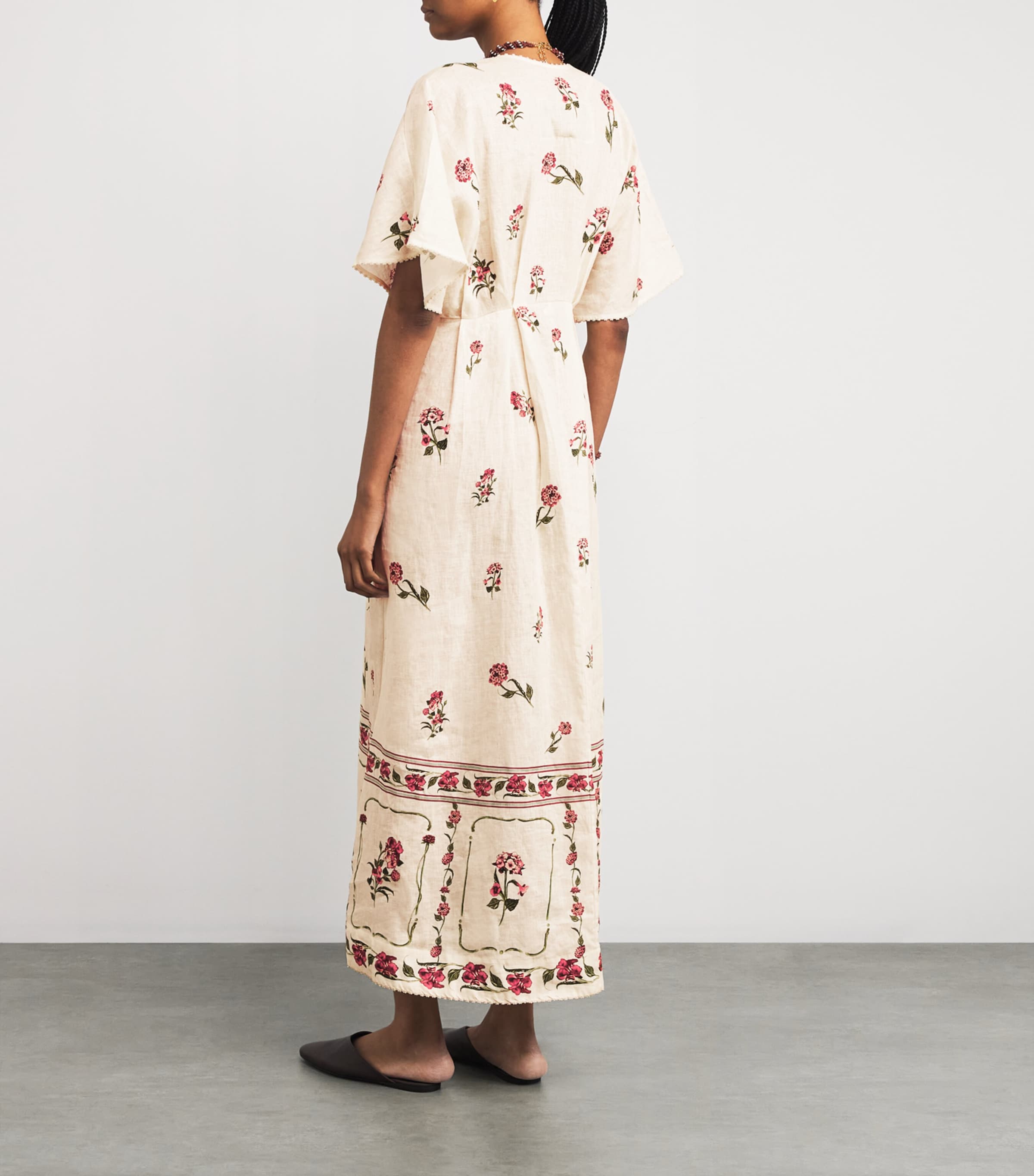 Linen Floral Maxi Kaftan MULTICOLOR Image 3
