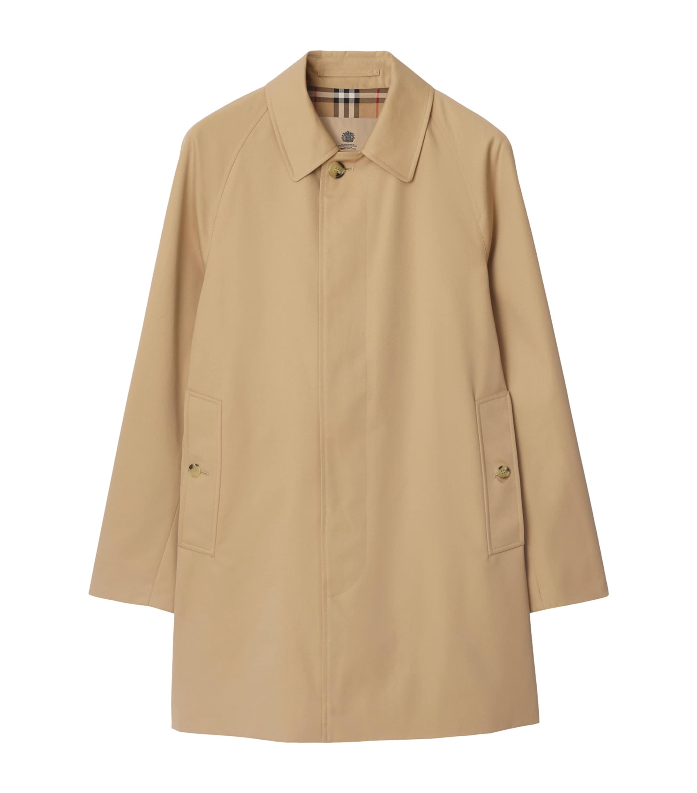 Burberry Mens Organic Cotton Car Coat Honey Image 1
