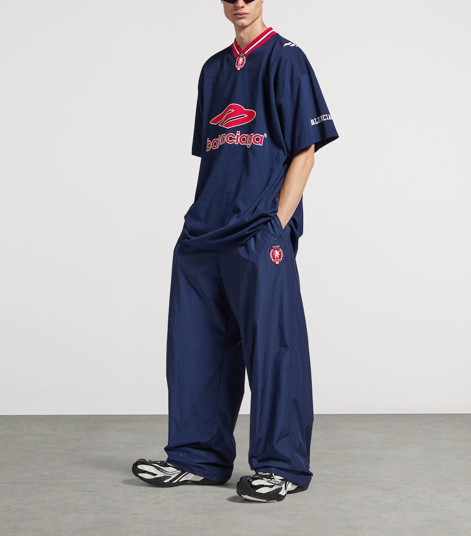 Cotton-Blend Elasticated Wide-Leg Trousers 6641 Image 2