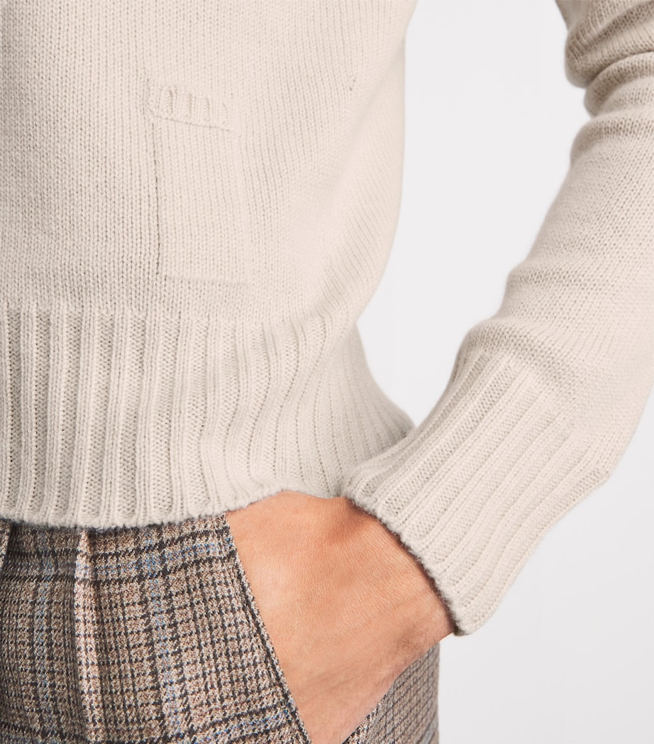 Agnona Womens Cashmere Lipstick Sweater Beige Greige Image 3