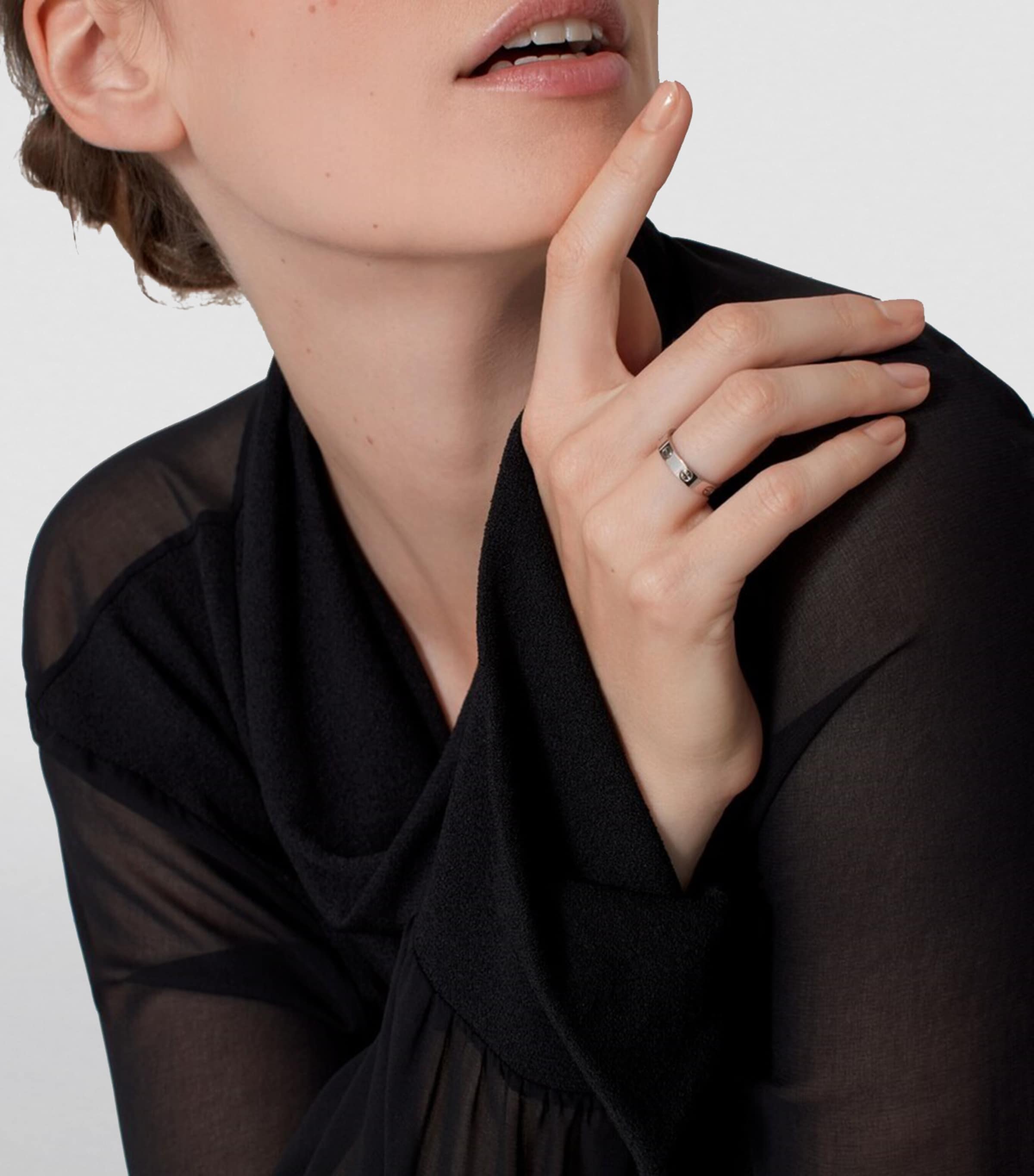 White Gold LOVE Wedding Band MULTI Image 2