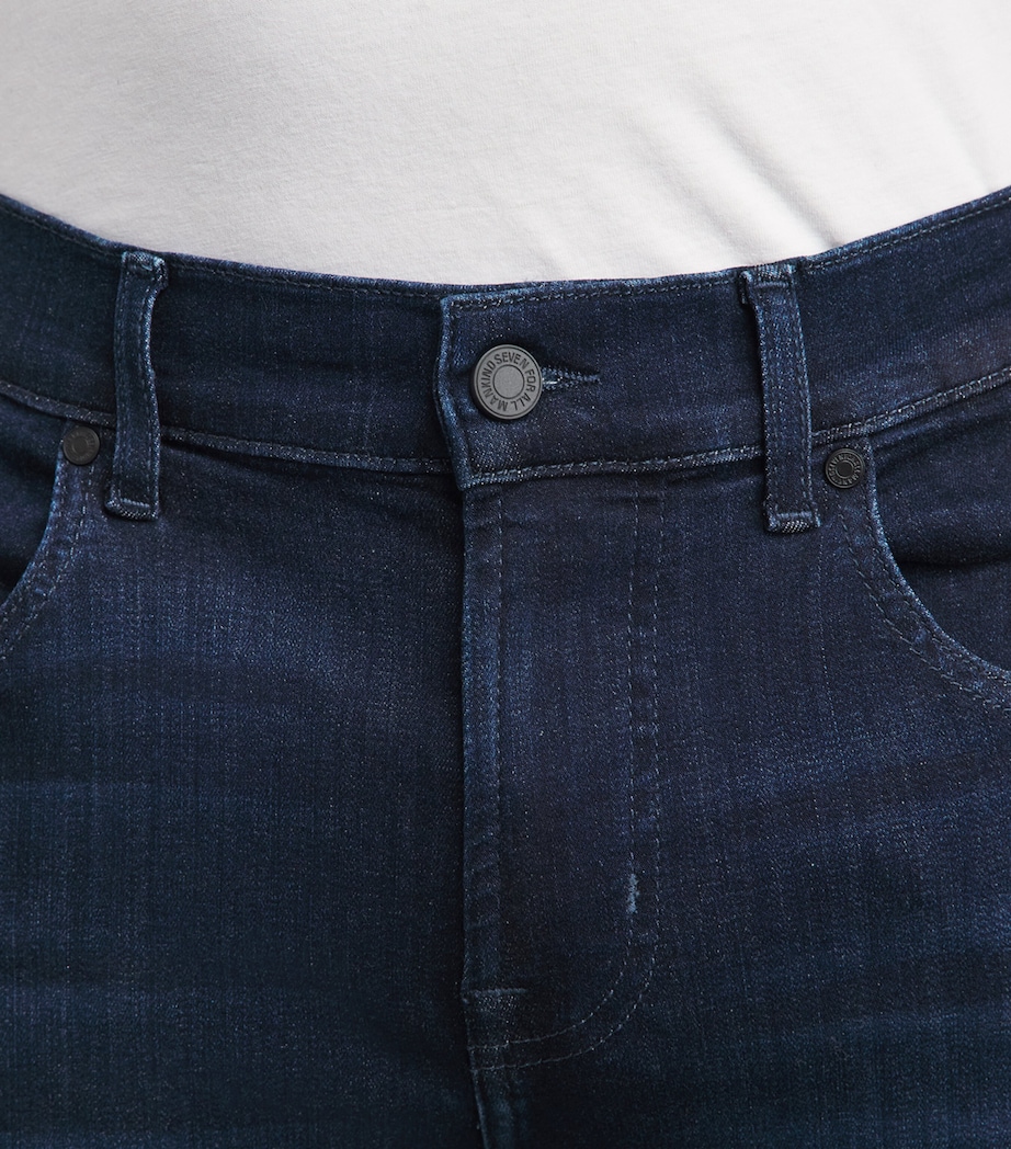 7 For All Mankind Mens Slimmy Lux Performance Plus Jeans Deep Blue Image 3