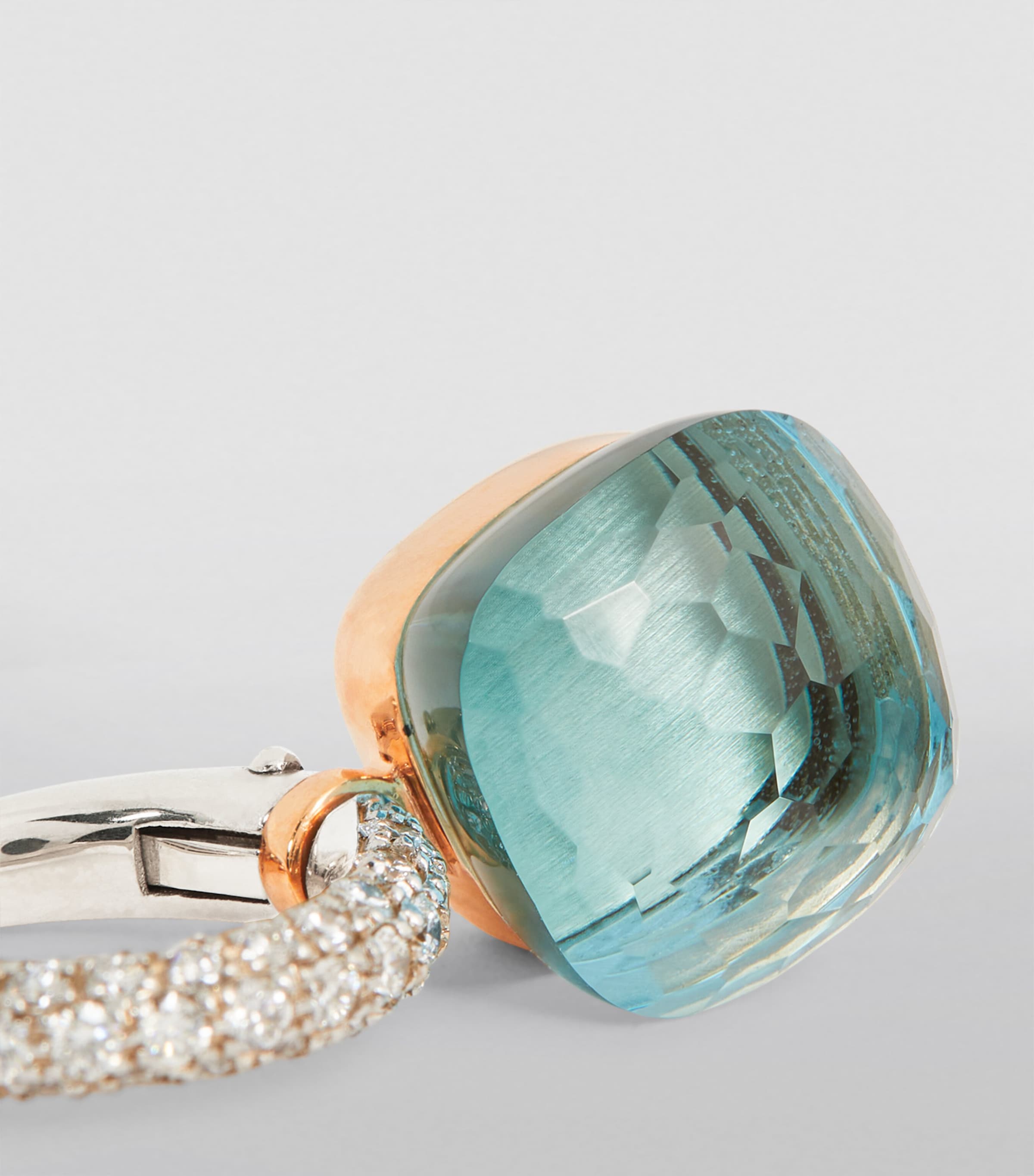 Rose Gold, Diamond and Topaz Nudo Earrings DB0OY Image 6