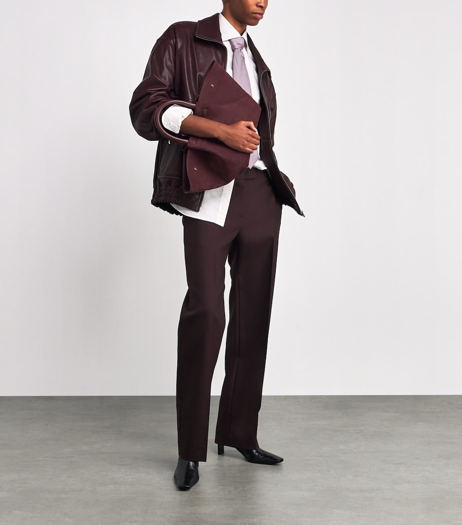 Medium Suede New York Tote Bag BURGUNDY/BURGUNDY Image 2