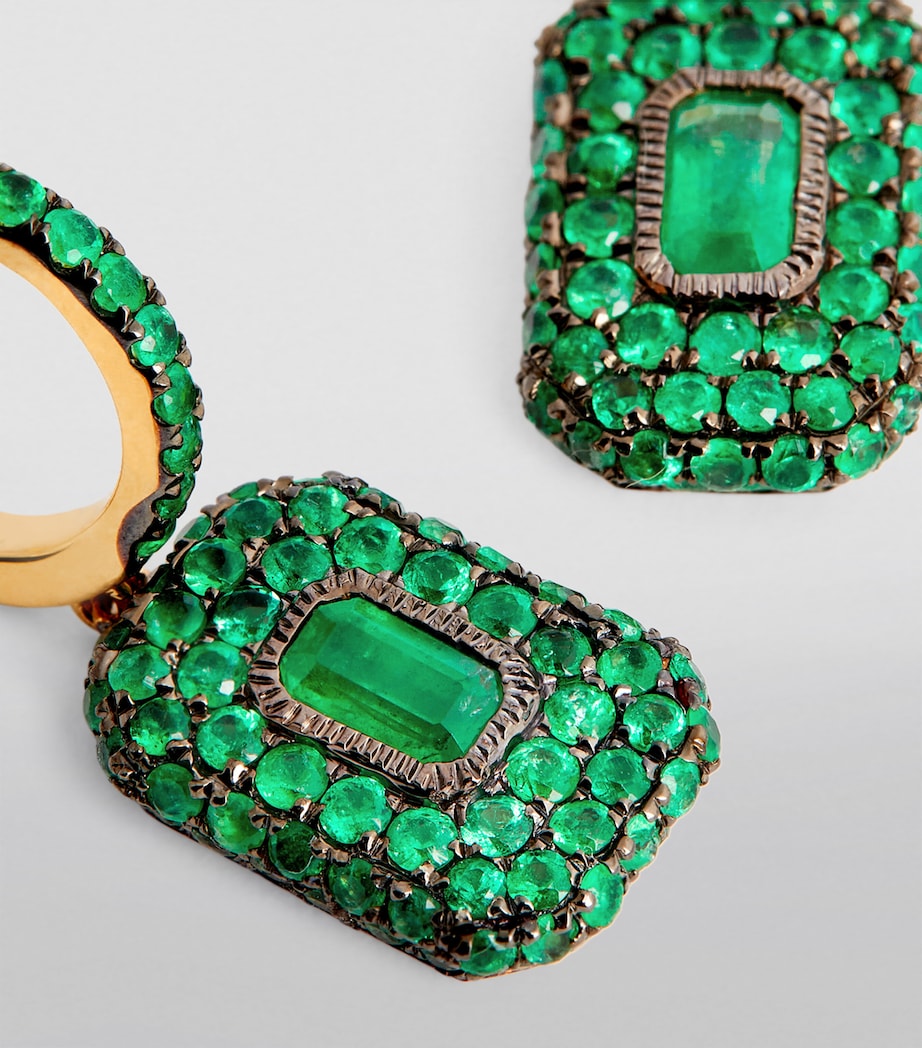 Yellow Gold and Emerald New Modern Drop Earrings YELLOW GOLD Image 6