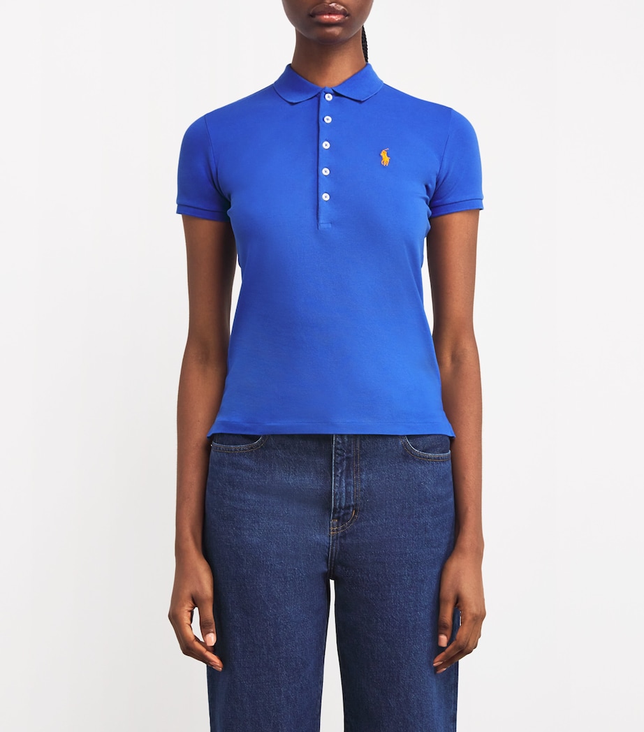 Cotton Julie Polo Shirt BLUE Image 3