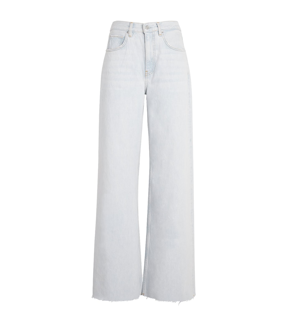 ANINE BING Womens Lewis Wide-Leg Jeans Washed Blue Image 1