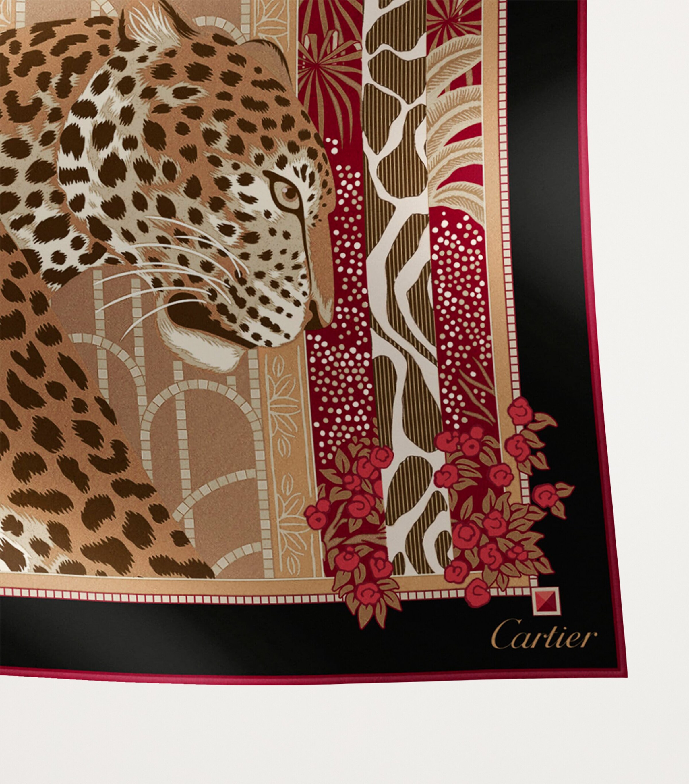 Cartier Silk Printed Scarf Red Image 6