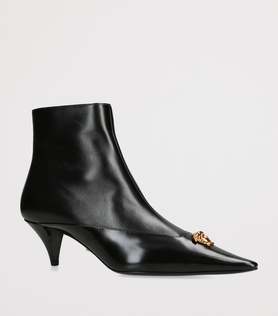 Leather La Medusa Ankle Boots 55 BLACK Image 3