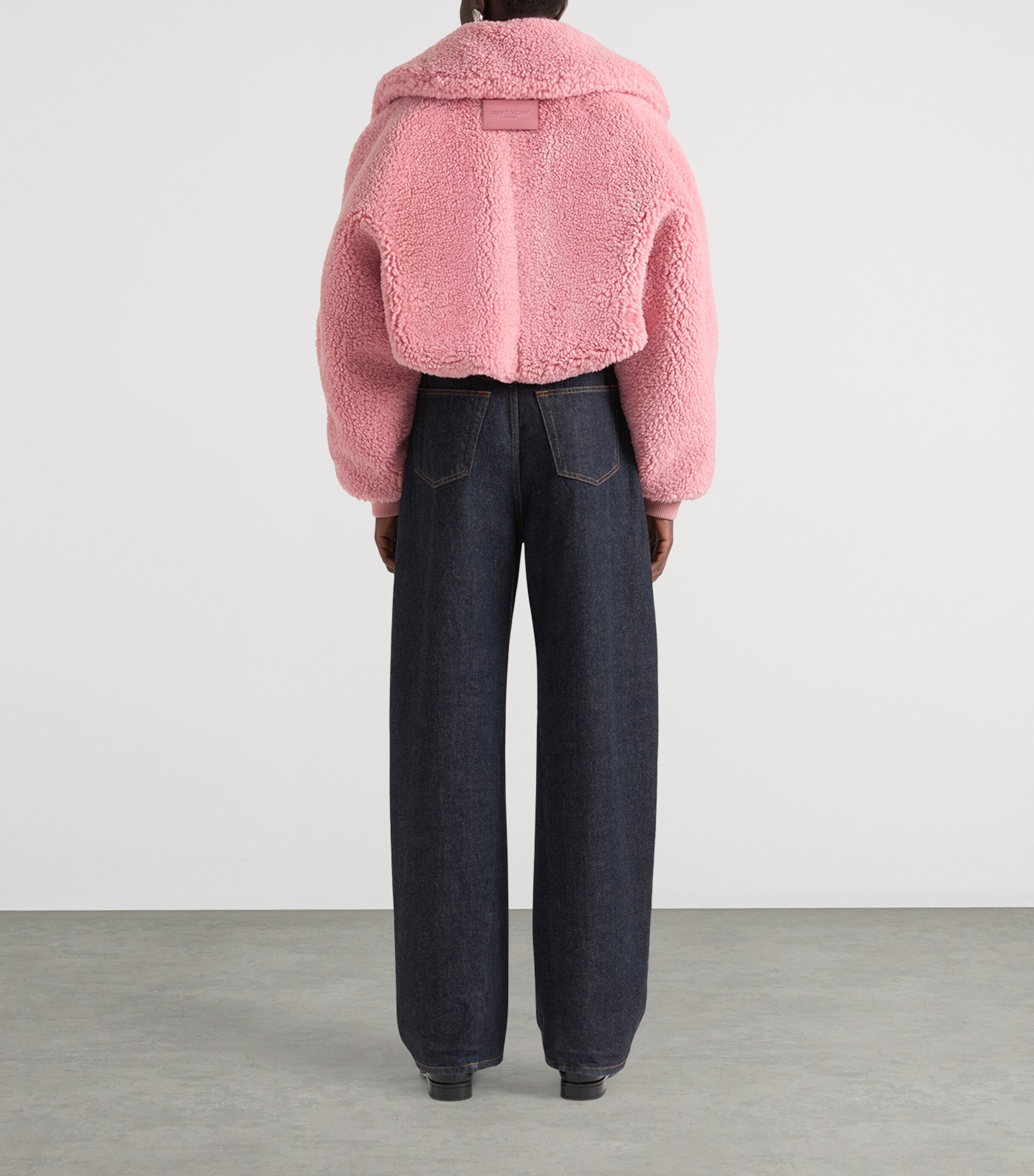Cropped Fleece Jacket LIGHT PINK Image 3