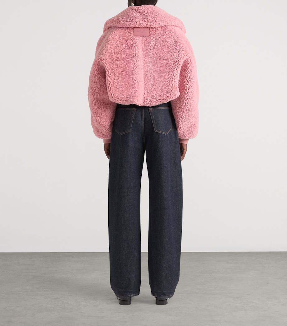 Cropped Fleece Jacket LIGHT PINK Image 3