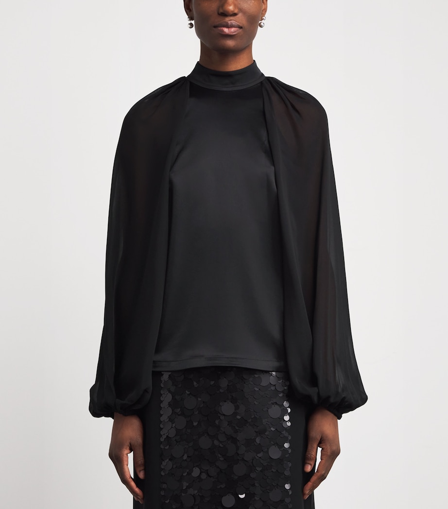 Satin Cave Blouse BLACK Image 3