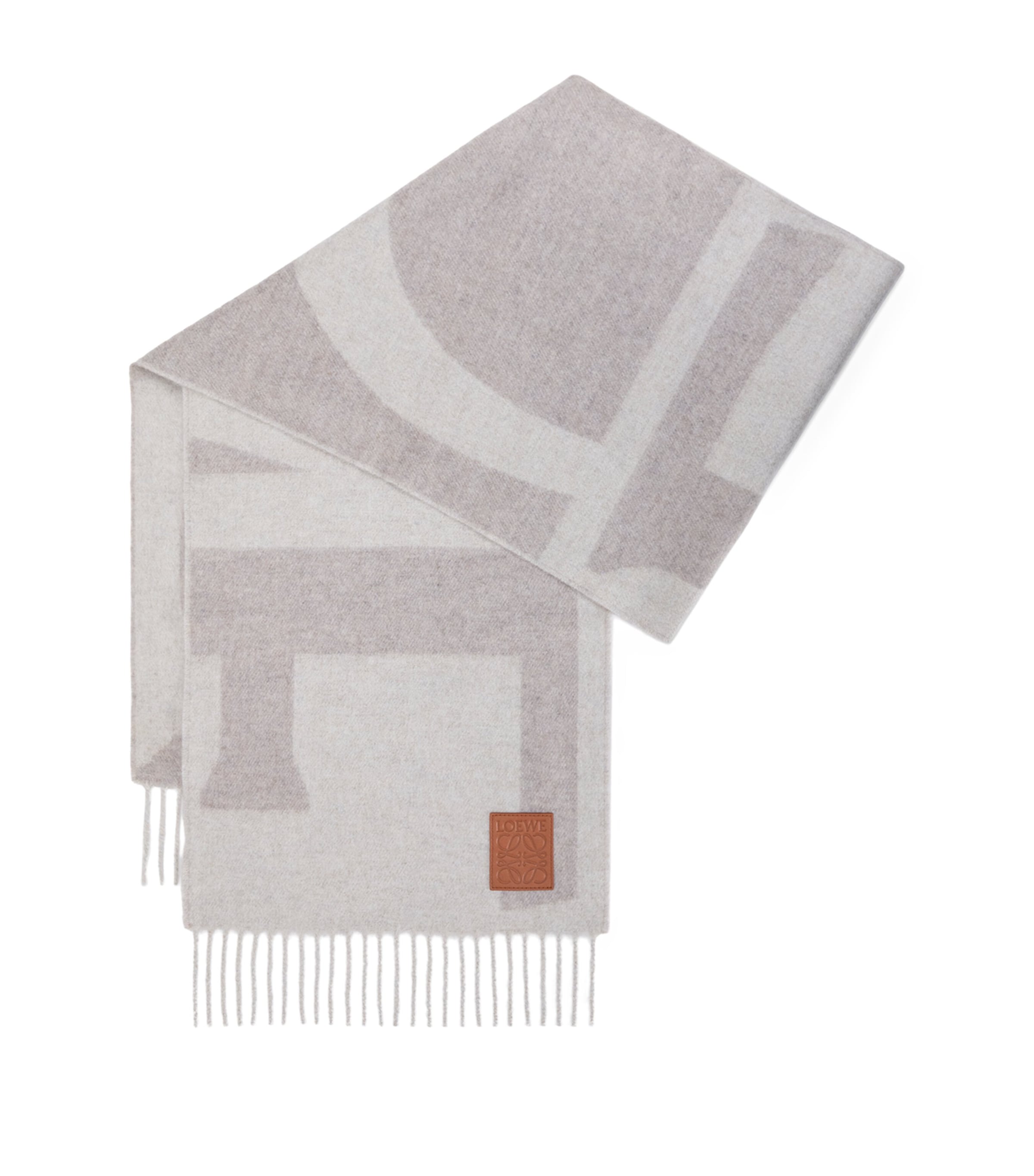 Cashmere Anagram Scarf LIGHT GREY/STONE Image 1
