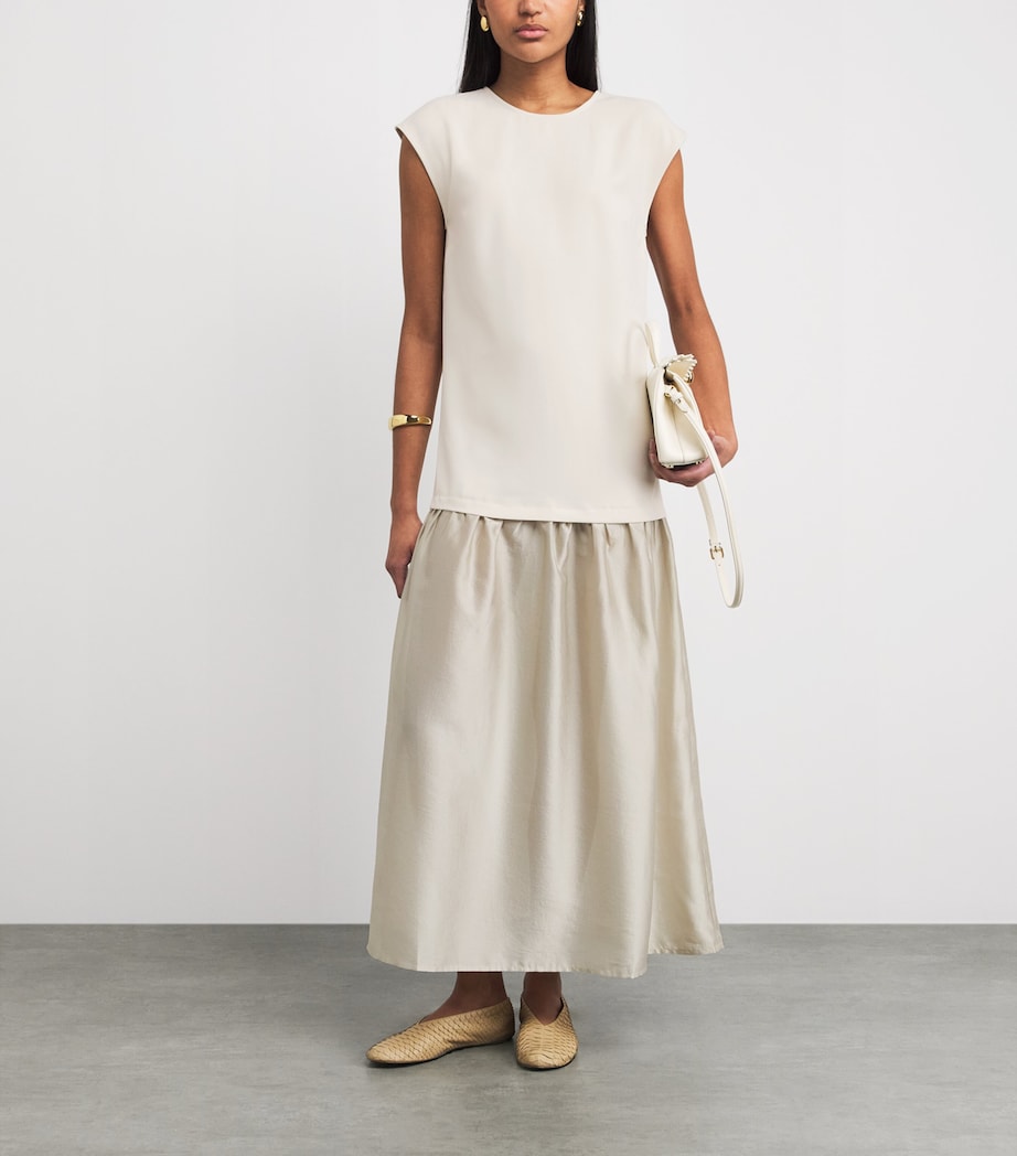 Stylein Womens Layered-Detail Barnie Midi Dress Ivory Image 2
