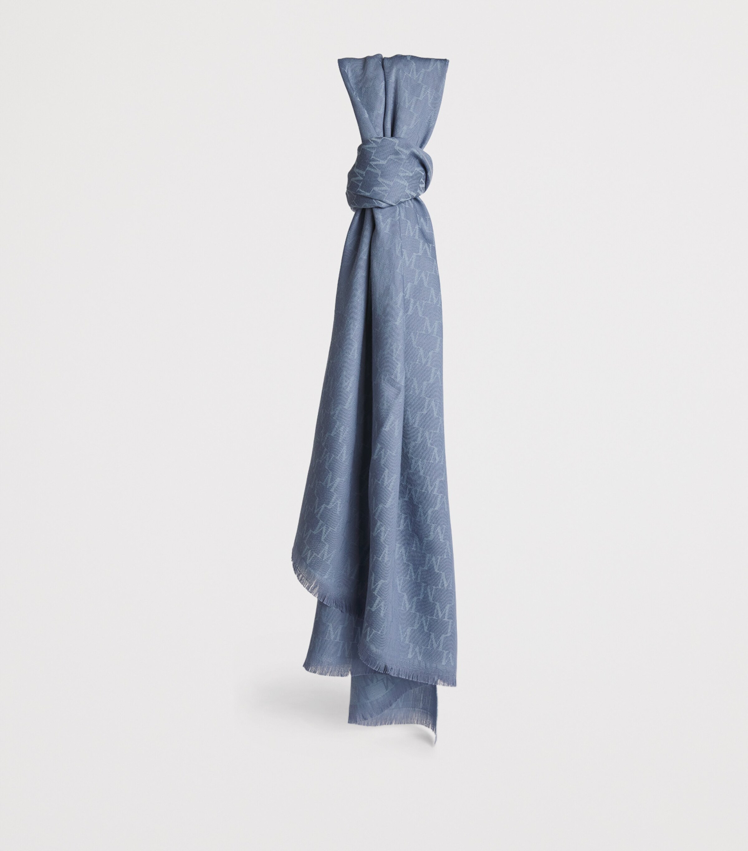 Max Mara Blue Wool Jacquard Scarf | Harrods US