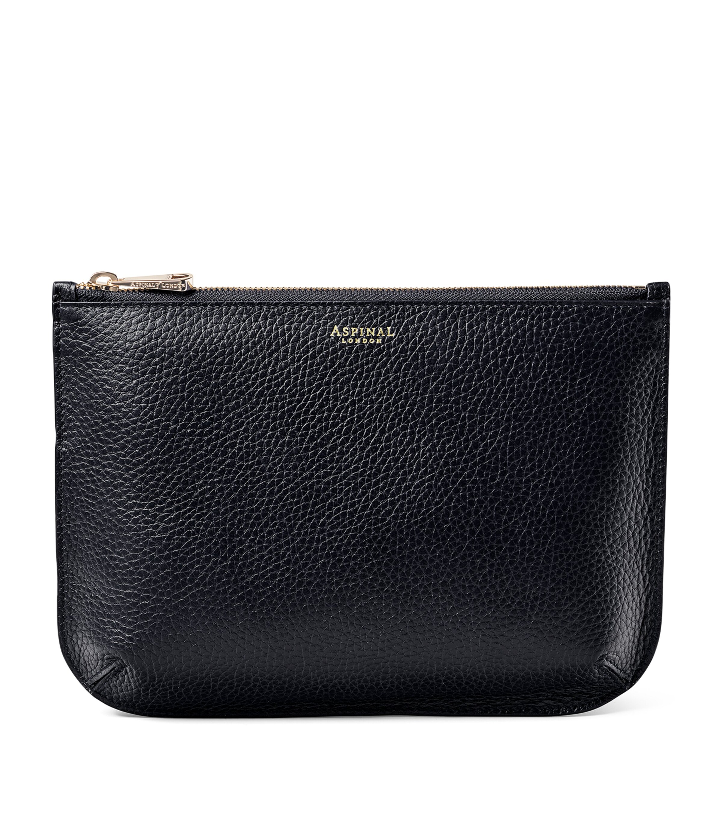 Aspinal Of London Large Leather Ella Pouch In Black