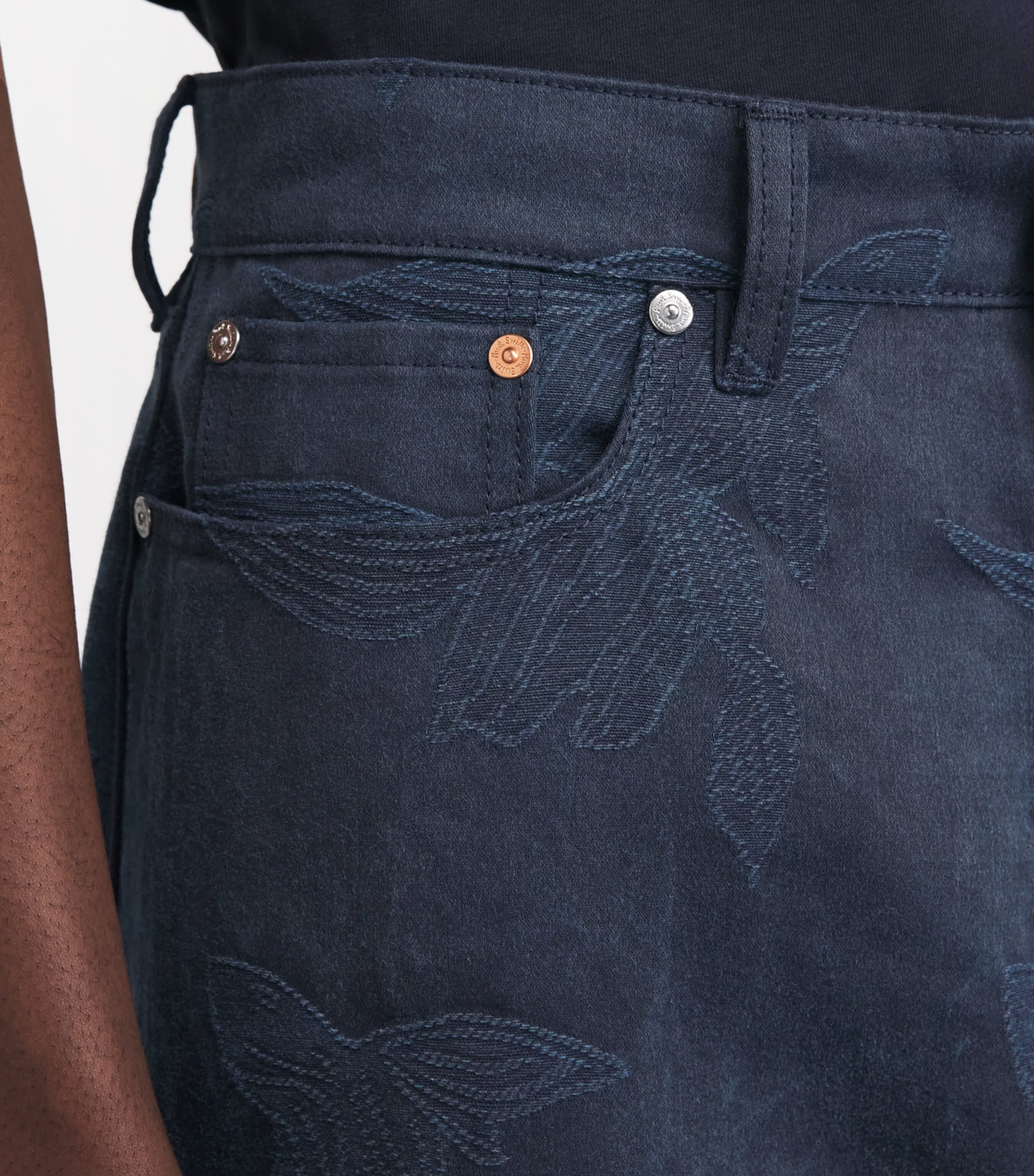 Paul Smith Mens Fish Embroidered Straight Jeans Image 3