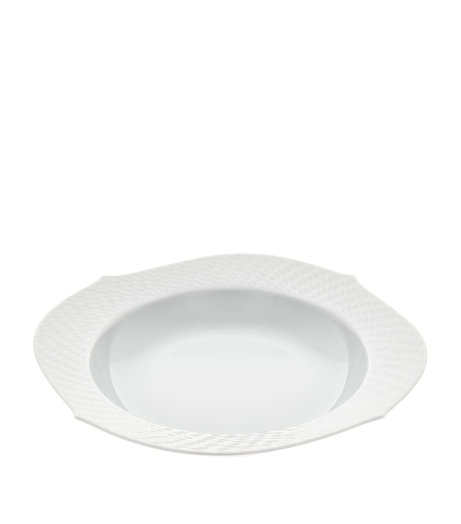 Porcelain Waves Relief Soup Plate (23.5cm) WHITE Image 4