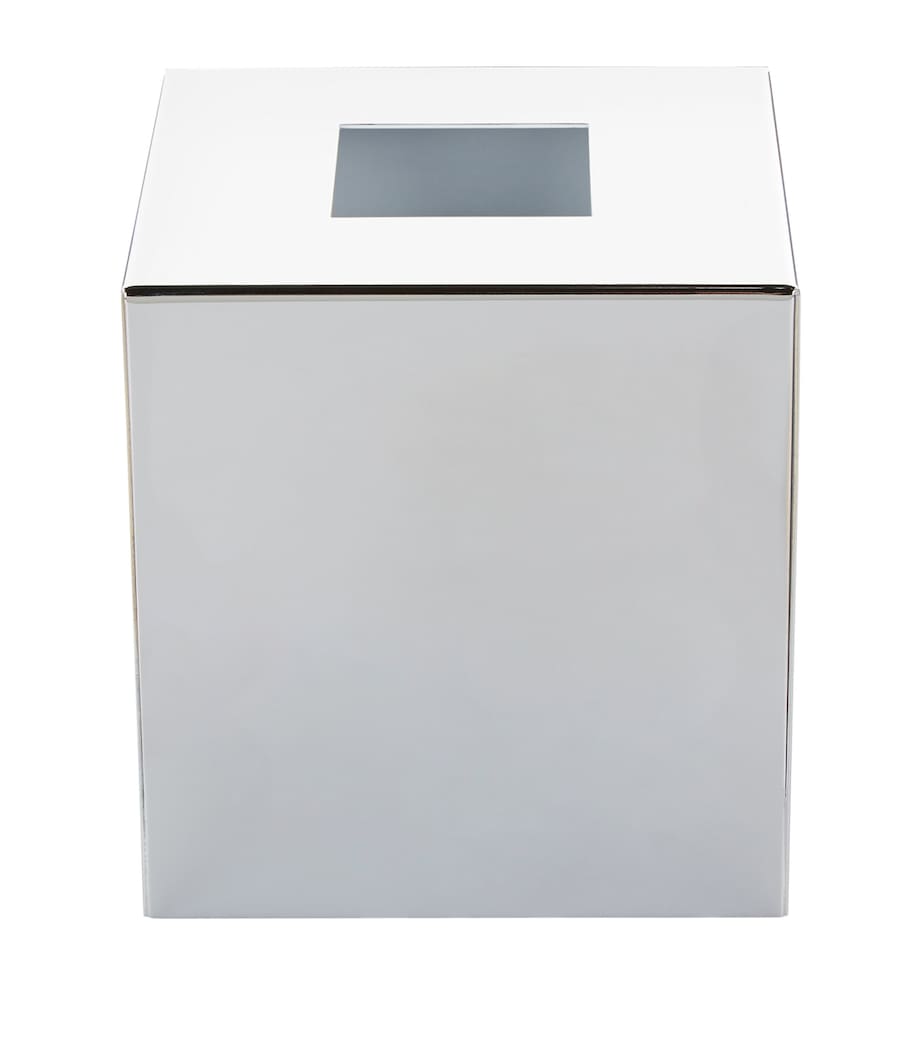 Square Chrome Tissue Box SILVER Image 1