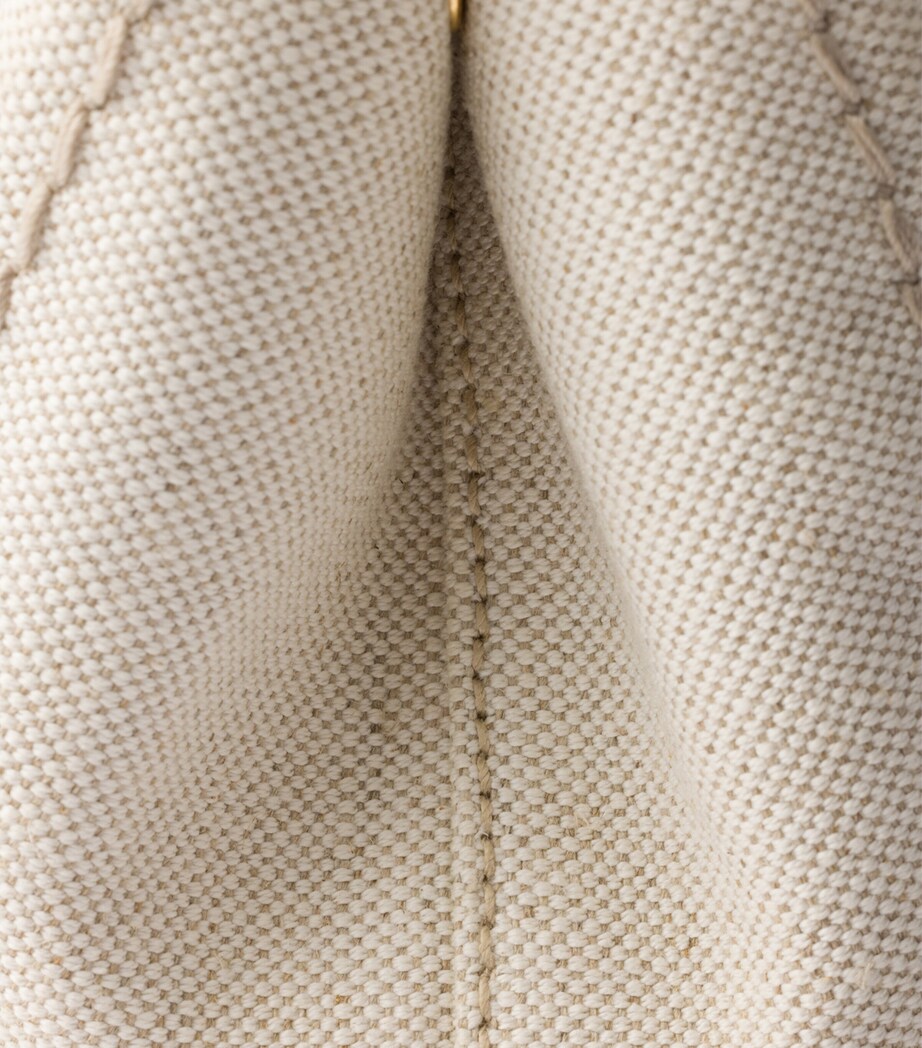 Prada Mini Cotton-Linen Top-Handle Bag Image 5