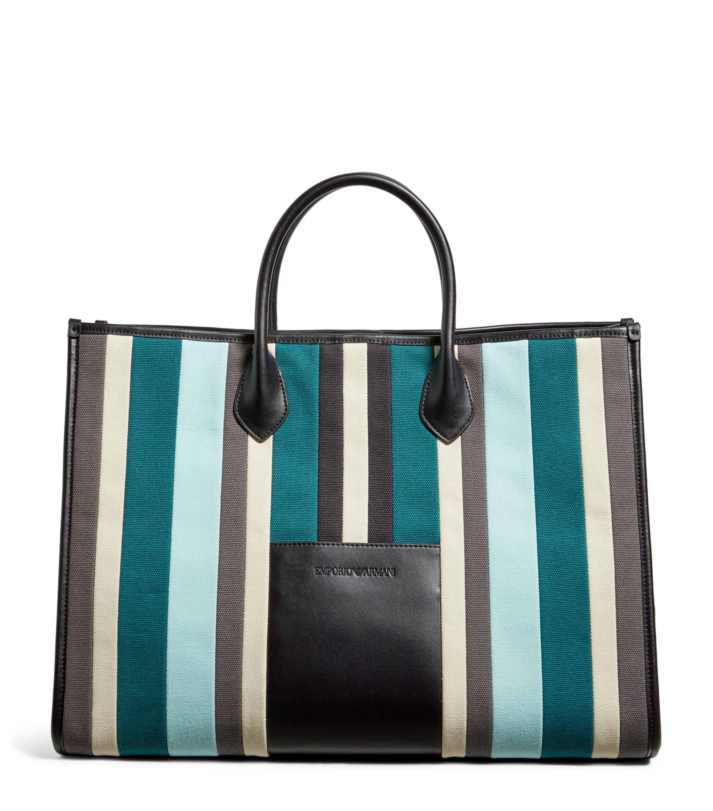 Shop Emporio Armani Striped Tote Bag