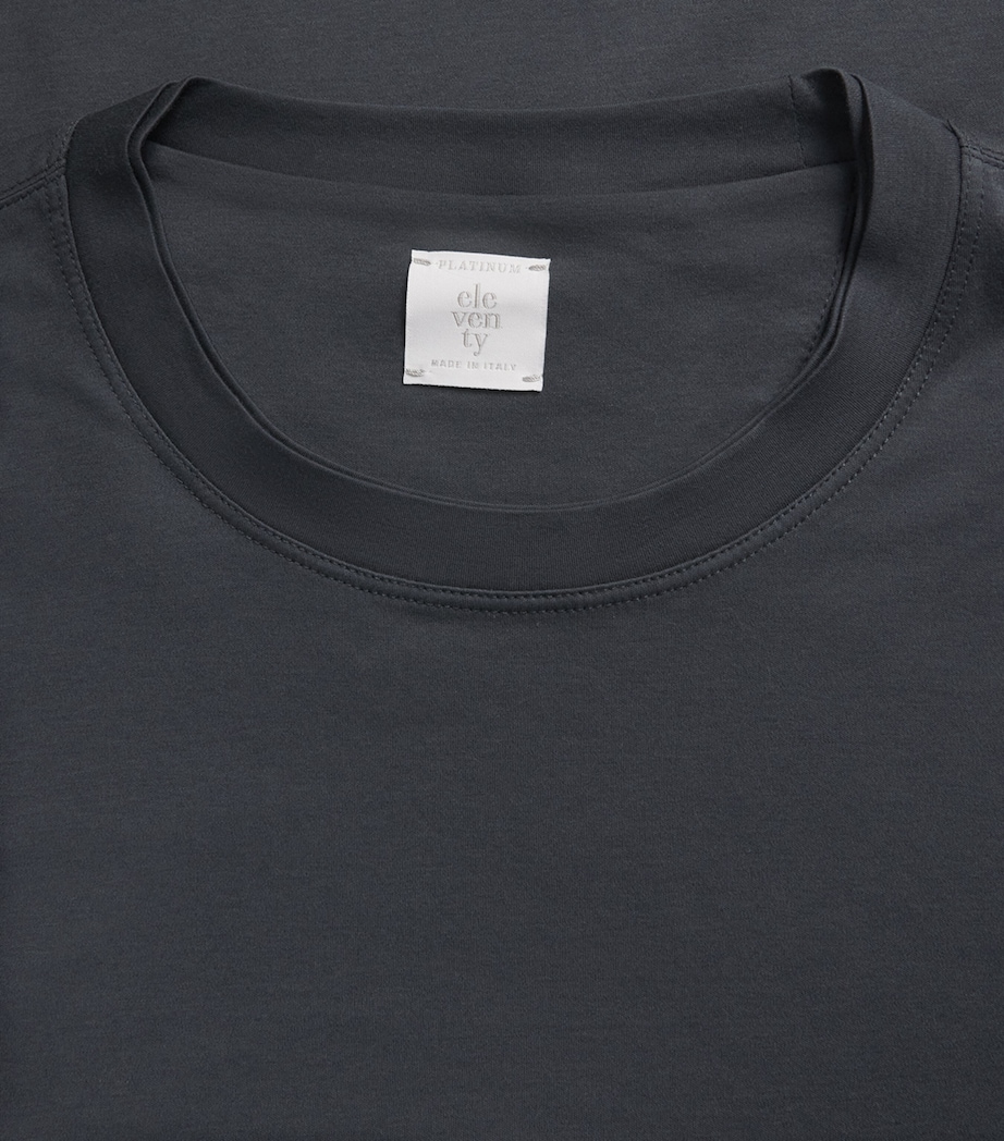 Eleventy Mens Cotton-Modal T-Shirt Nero Image 6
