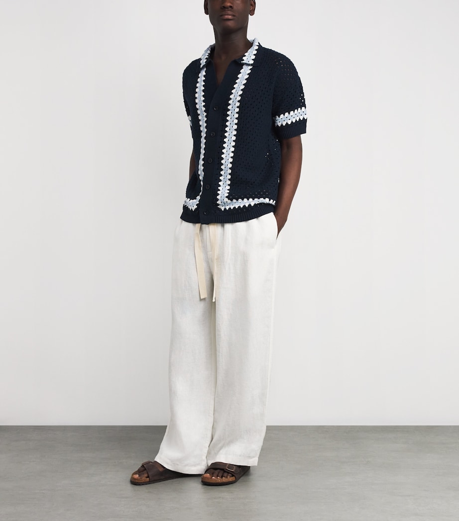 Cotton Crochet Marques Cardigan 683-NAVY Image 2