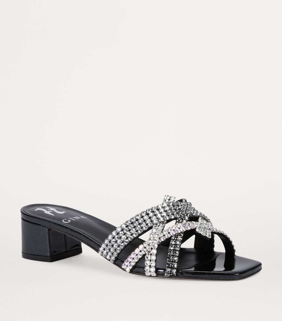 Leather Embellished Roma Mules 35 SILVER Image 3