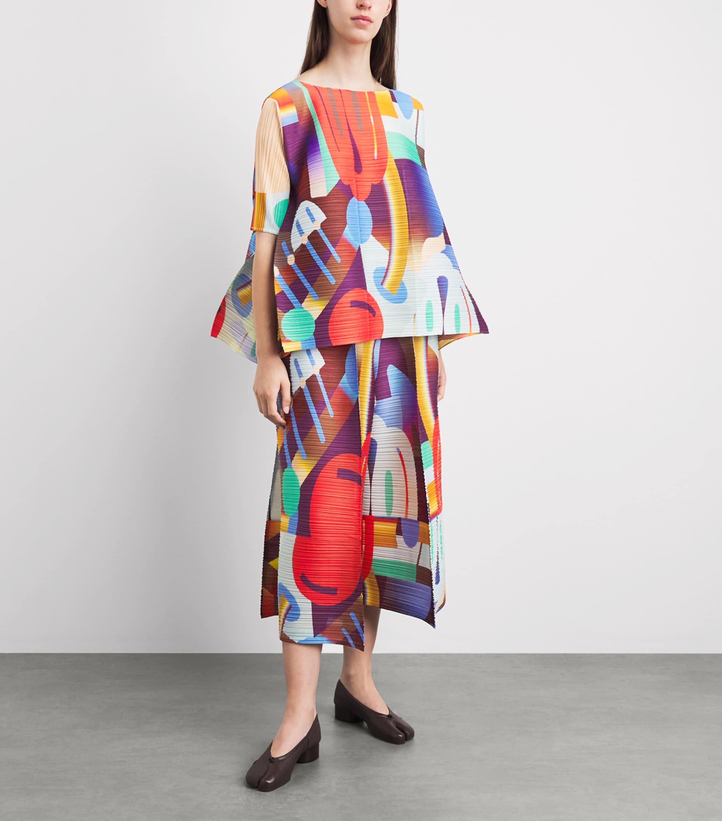 Pleats Please Issey Miyake Womens Printed Playground Trousers Red Image 2