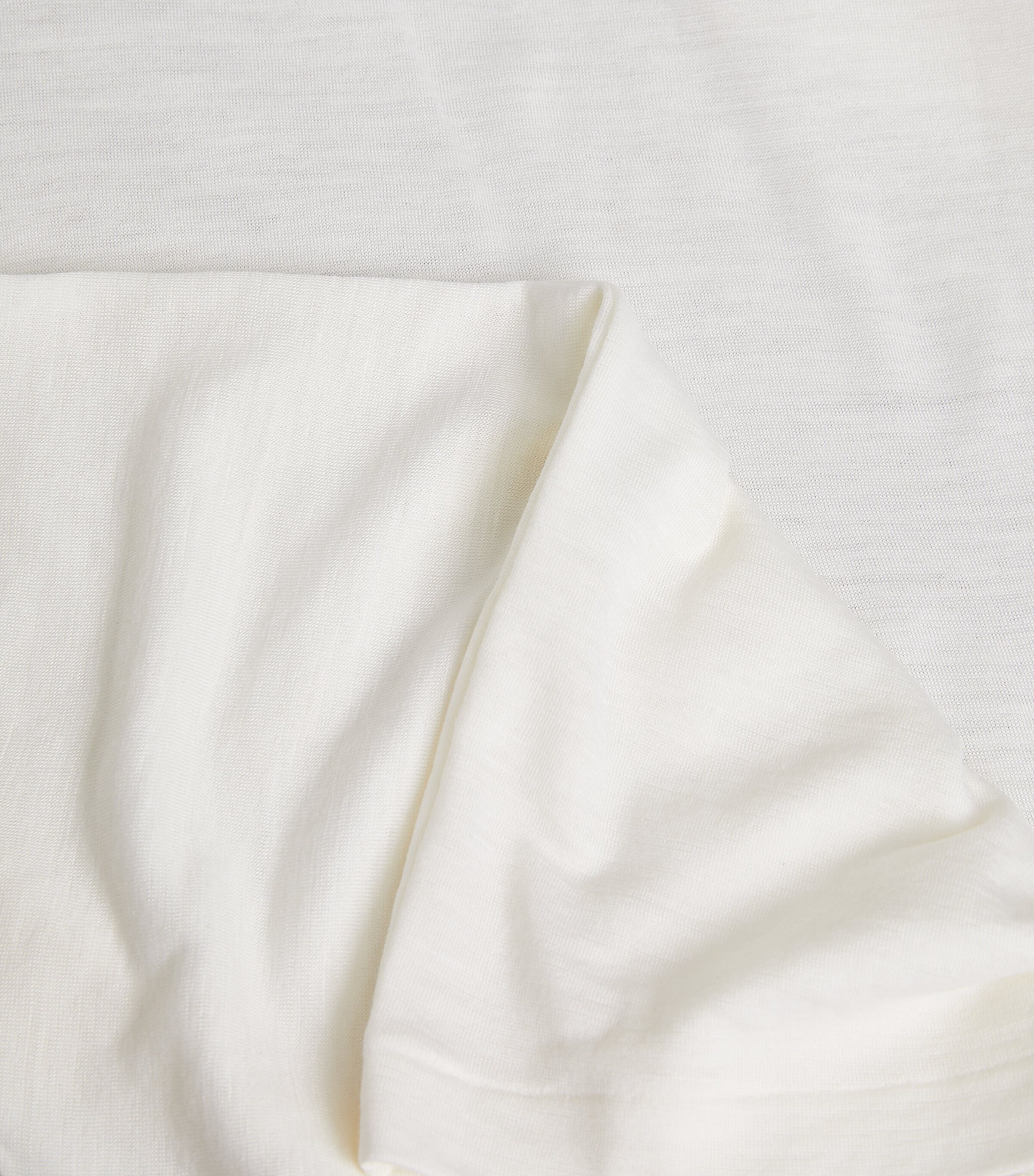 Wool and Silk Short Sleeve Top IVORY Image 8