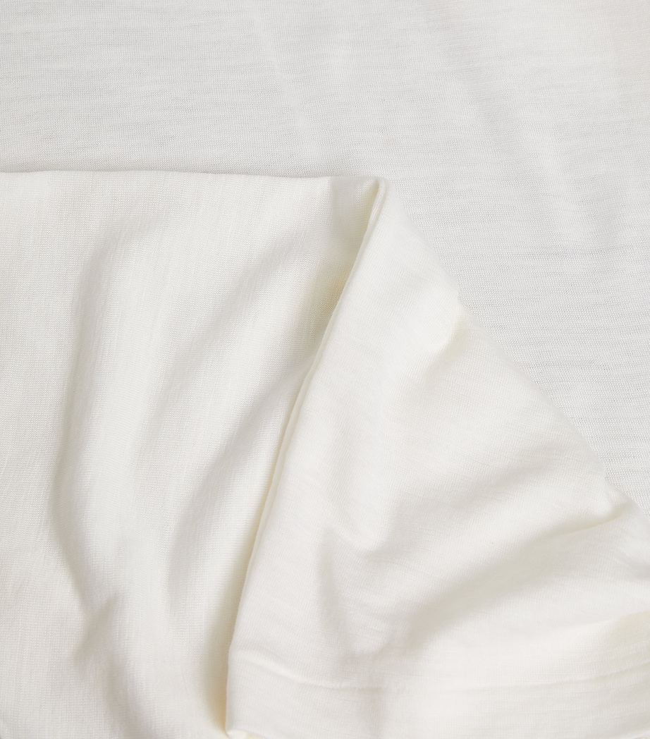 Wool and Silk Short Sleeve Top IVORY Image 8