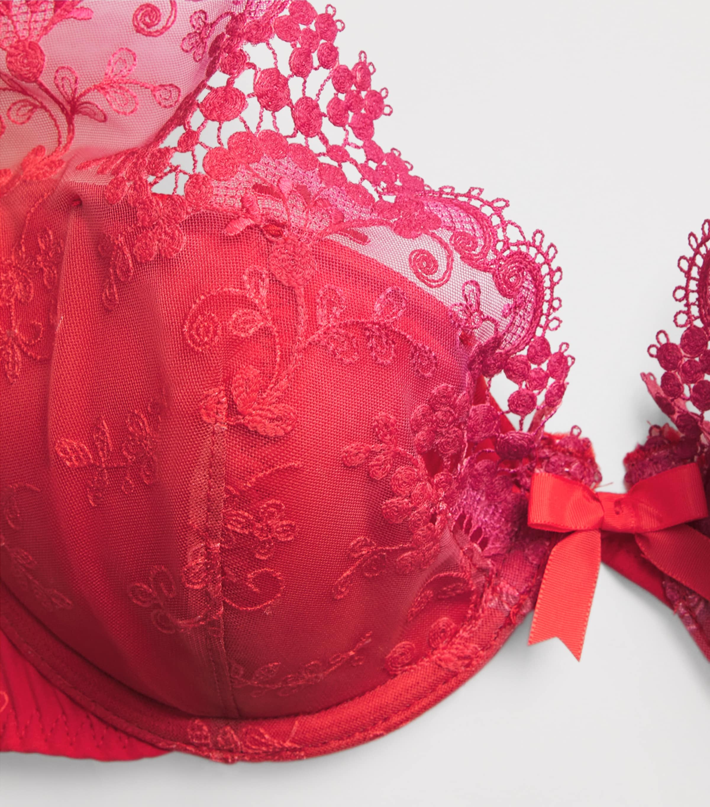 Lace Wish Plunge Push-Up Bra 160 RAINBOW RED Image 4