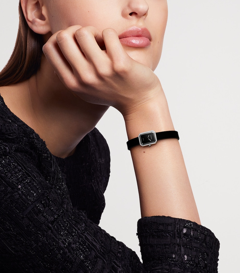 Stainless Steel and Diamond Première Ribbon Watch 19.7mm BLACK Image 2