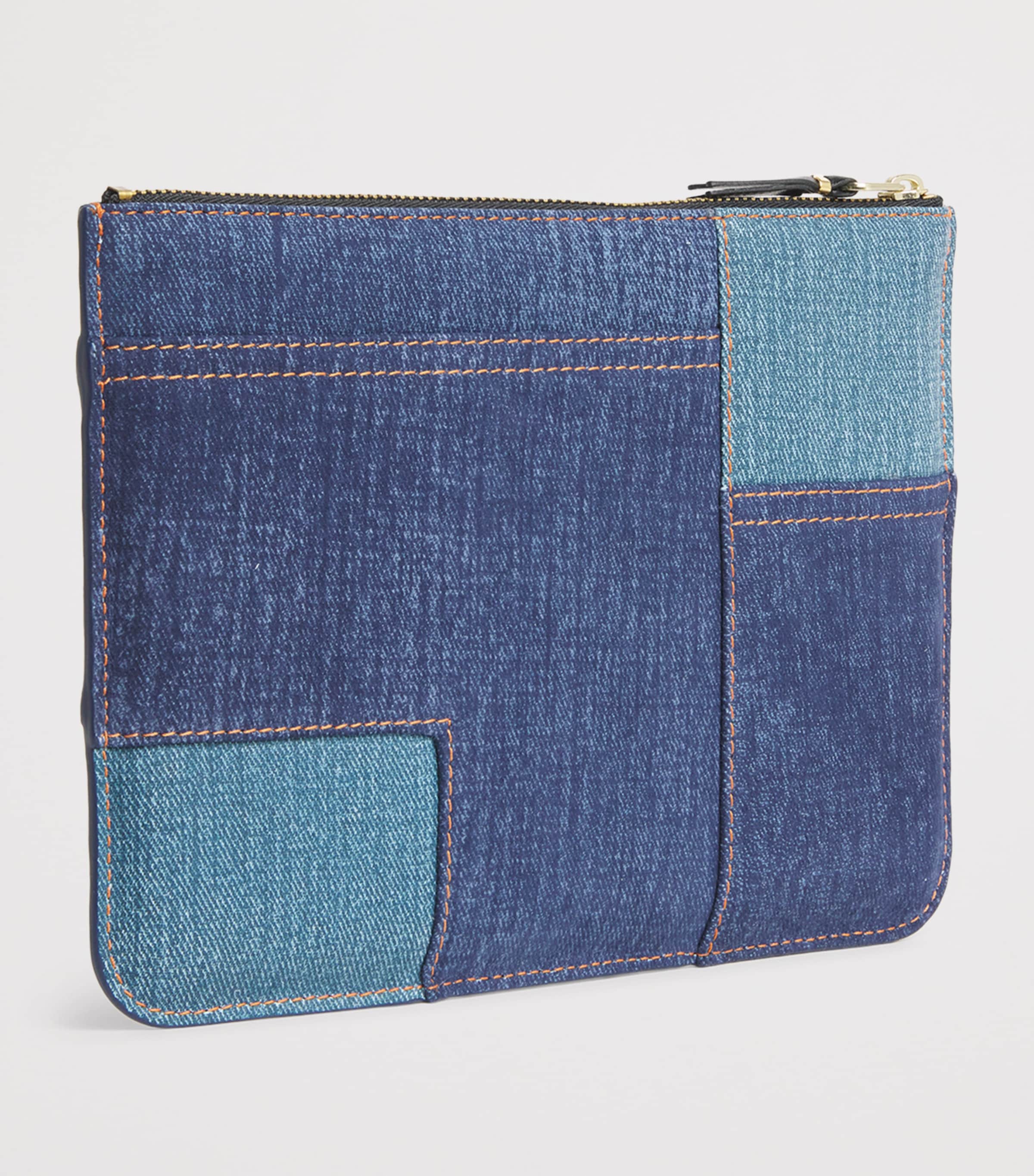 Comme Des Garçons Play Lambskin Denim-Patch Wallet Blue Image 2