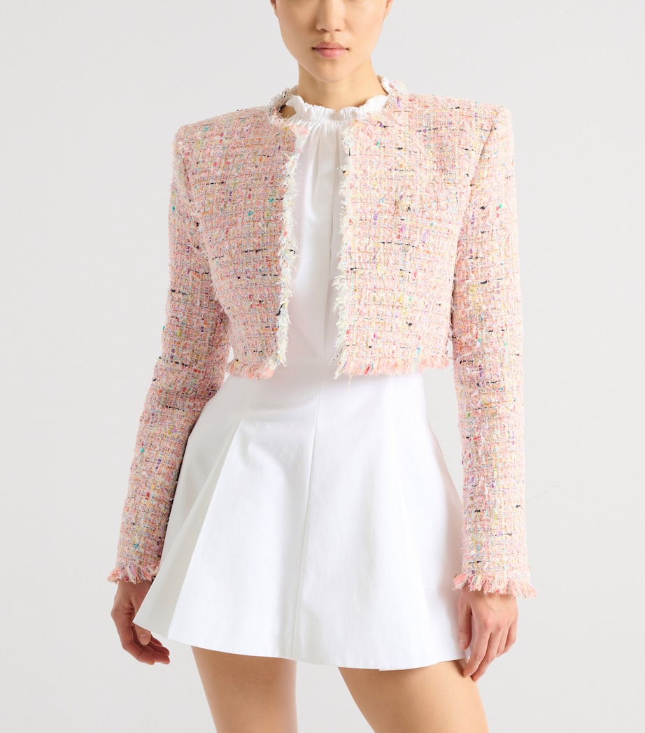 Balmain Womens Tweed cropped jacket Aaa Multicolore Image 4