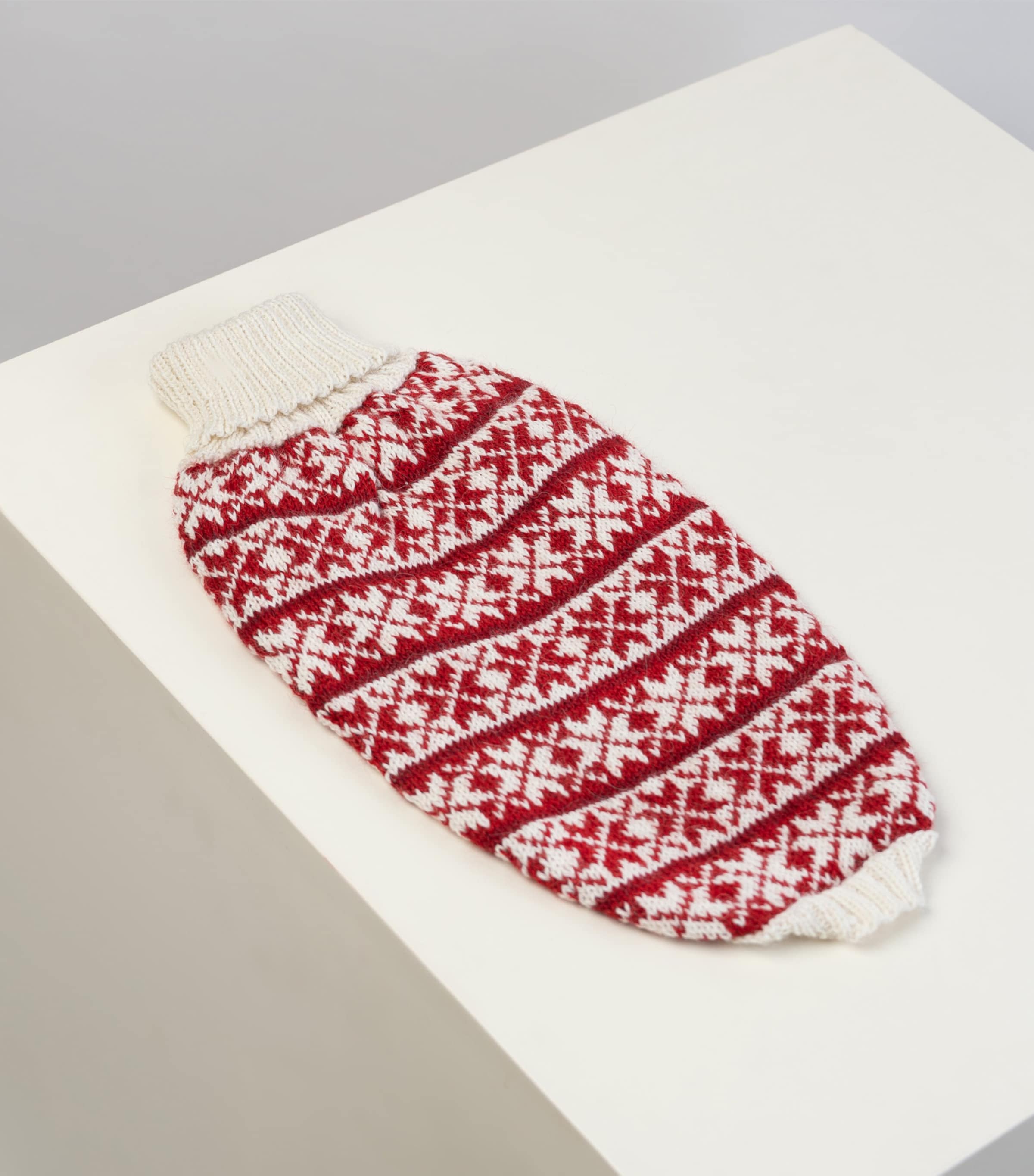 Alpaca-Blend Christmas Dog Sweater WHITE / RED Image 7