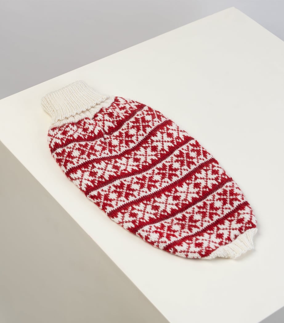 Alpaca-Blend Christmas Dog Sweater WHITE / RED Image 7