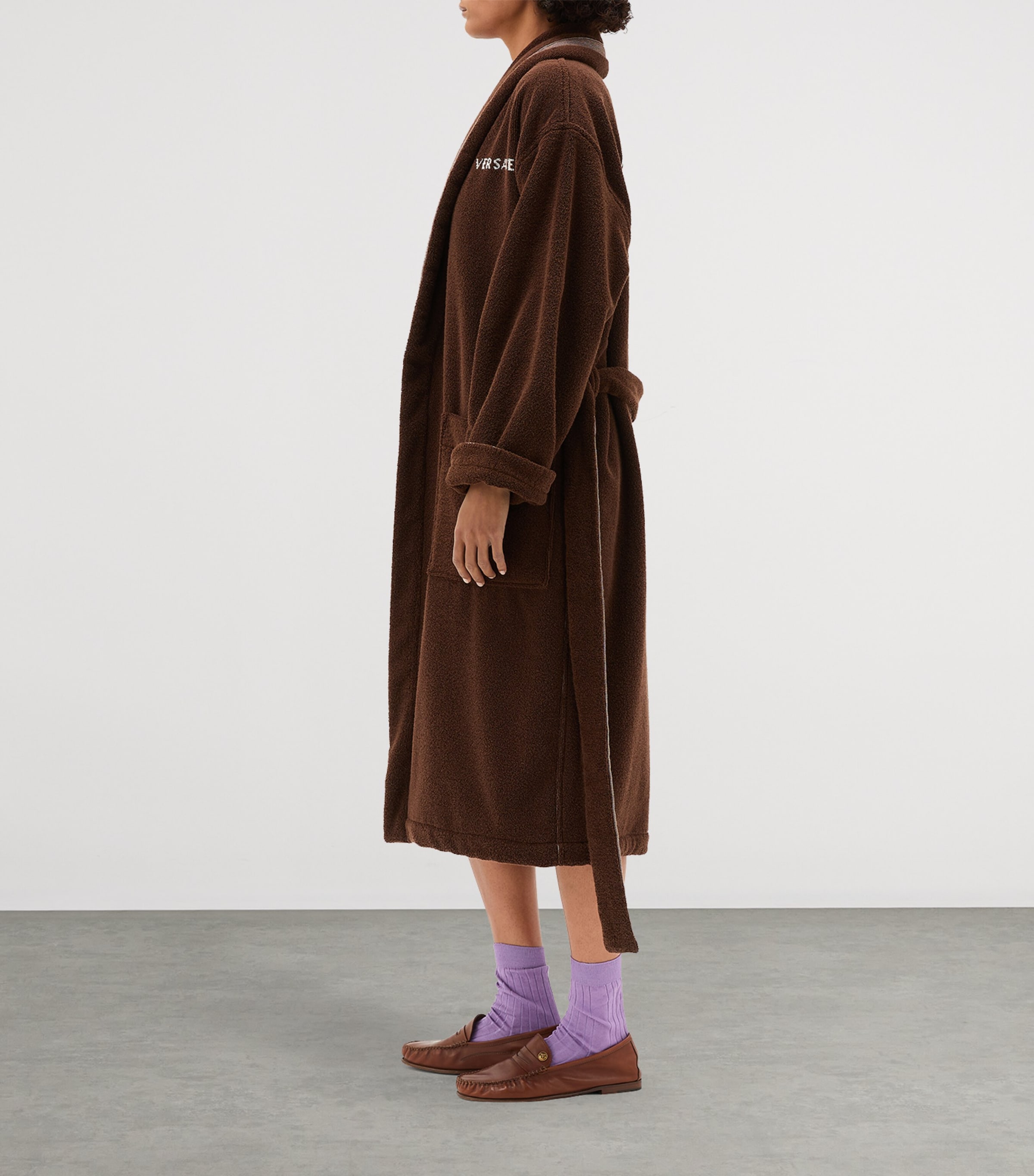 Versace Cotton Medusa Robe (XL) Brown/white Image 3