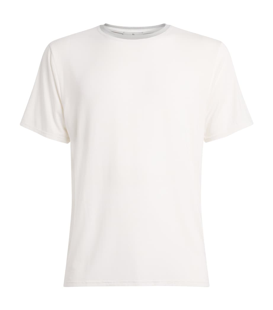Contrast Trim Lounge T-Shirt WHTS WHITE/ SAGE Image 1