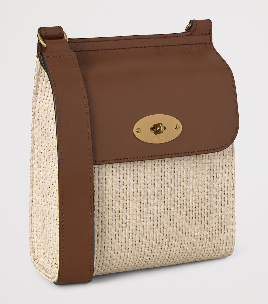 Mulberry Small Raffia Antony Messenger Bag Ecru & Bright Oak Image 2